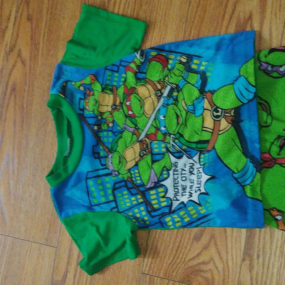 Ninja Turtle fleece pajama set toddler boy size 3t - Picture 2 of 3